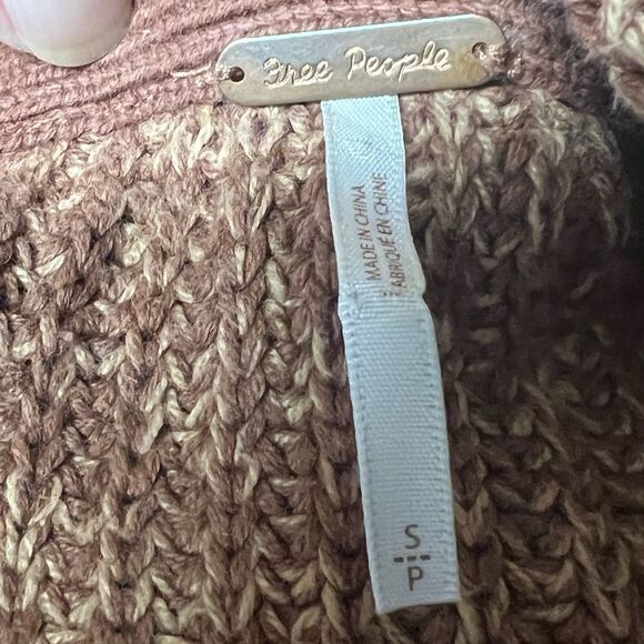 Free People High Hopes Mariposa Brown Combo Long Sleeve Cardigan Sweater Sz S - Picture 7 of 9